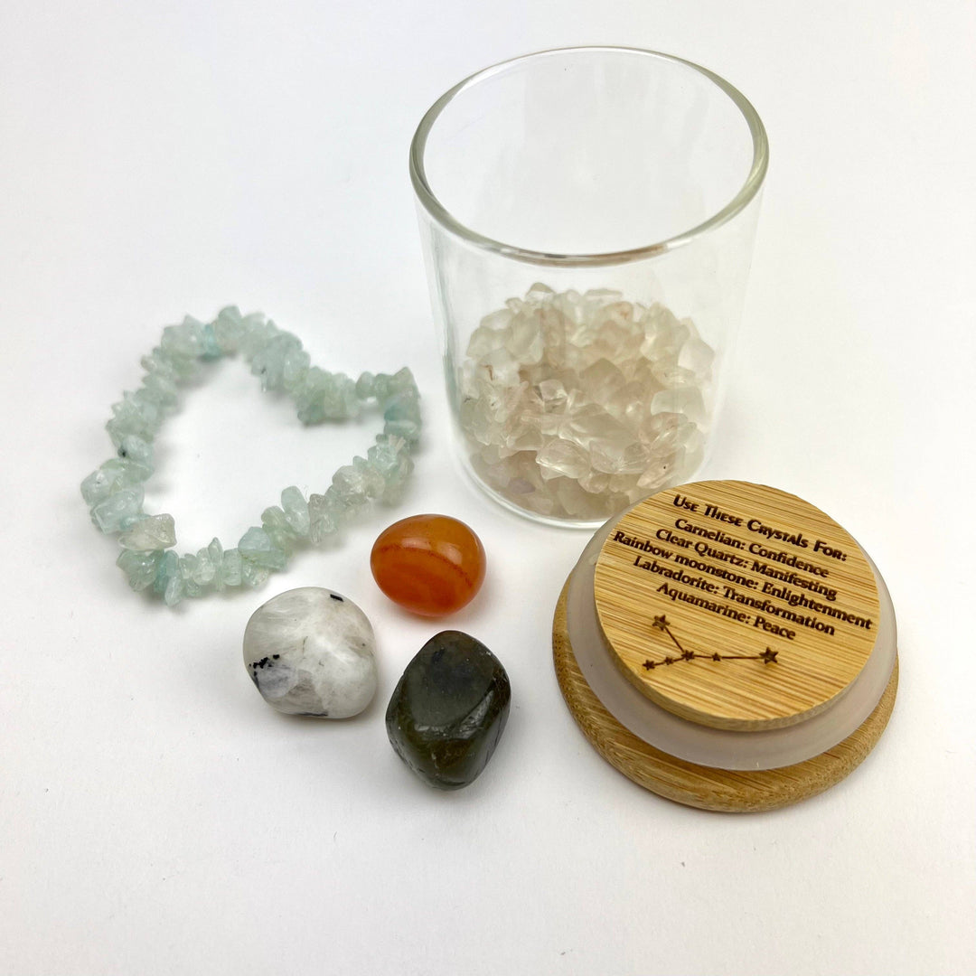 Zodiac Crystal Kit stretch bracelet with healing gemstones for your cosmic sign