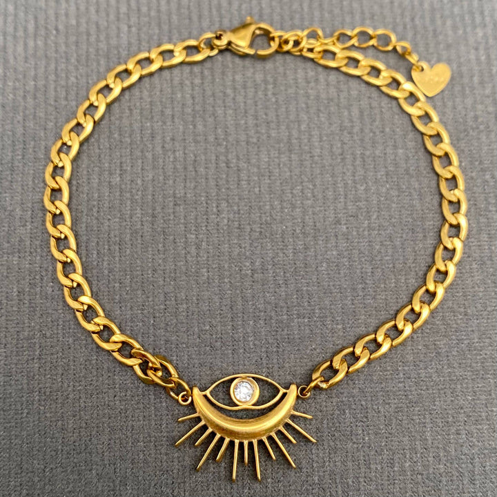 Evil Eye 18K Gold Plated SS Bracelet