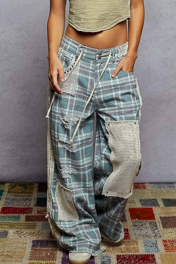 Stud Detail Woven Denim Pants | 2 Varieties