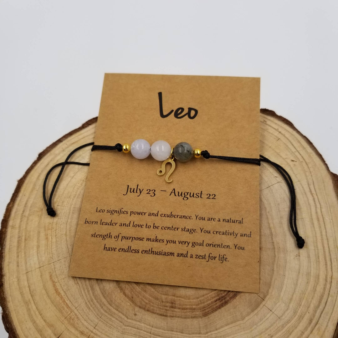 Chakra Zodiac Bracelet with charm and card for every zodiac sign