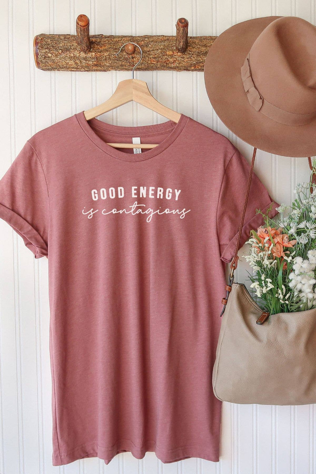 Good Energy Is Contagious Graphic Tee relaxed fit boho coastal style