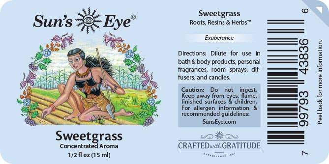 Sweetgrass Essential Oil small bottle for grounding aromatherapy and coastal holistic wellness