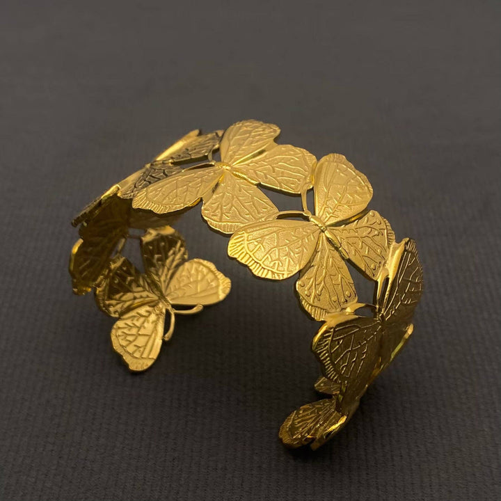 18K Gold Plated SS Butterfly Cuff Bracelet