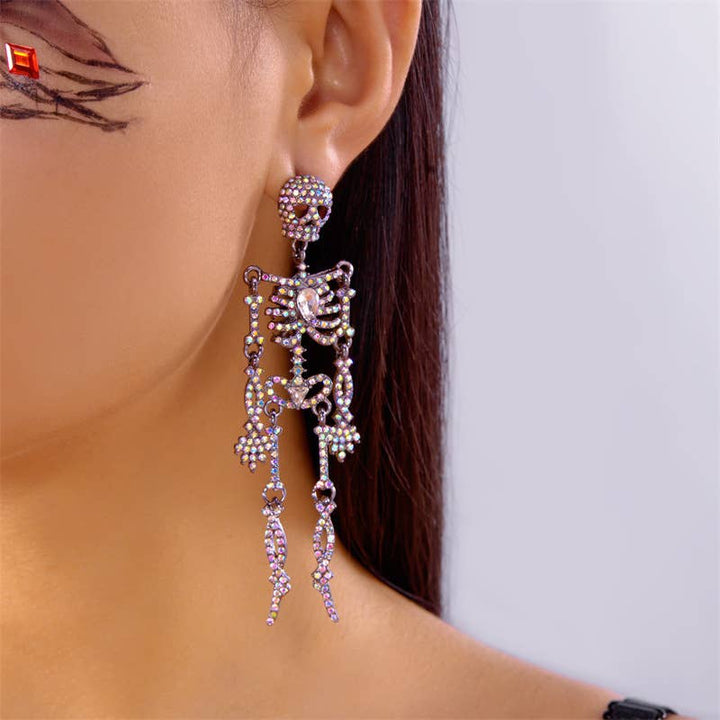 Sparkly Halloween Skeleton Earrings