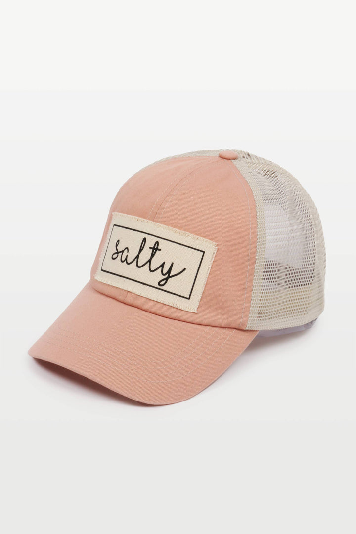 Salty Canvas Patch Mesh Back Baseball Cap for coastal boho beach days