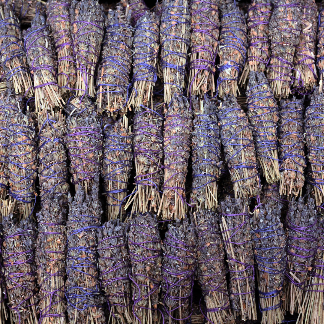 Lavender Herb Wand bundle for smoke cleansing rituals calming and handcrafted