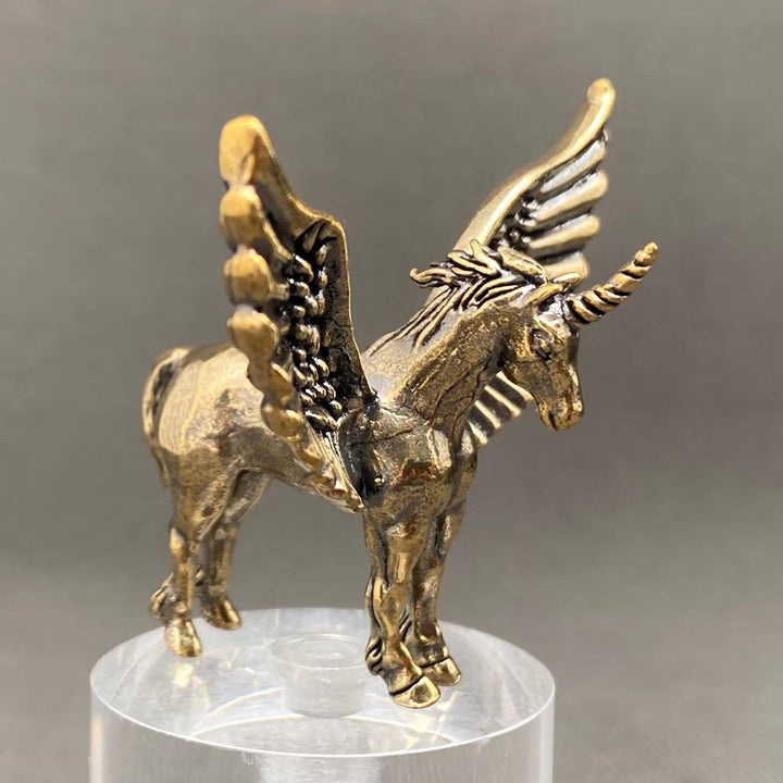 Brass Pegasus Desktop Ornament handcrafted boho spiritual decor for coastal mystic altars