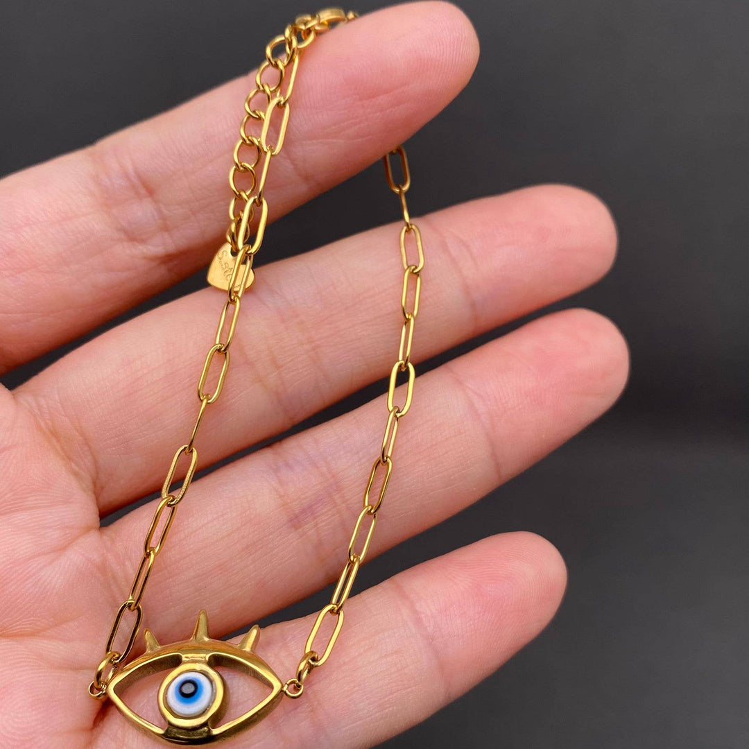 Evil Eye 18K Gold Plated SS Bracelet