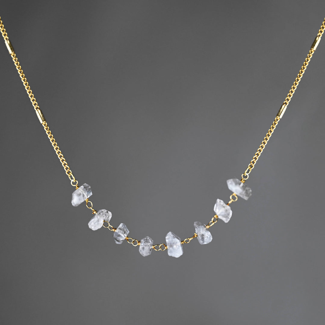 Stunning 8 Herkimer Diamond Necklace handmade boho crystal jewelry coastal spiritual healing