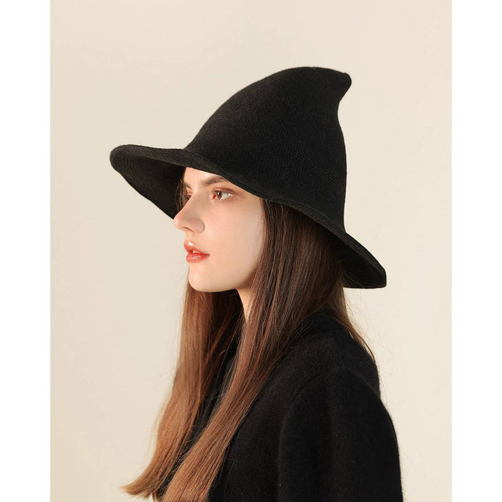 Foldable Knit Witch Hat for cozy coastal autumn festival boho style