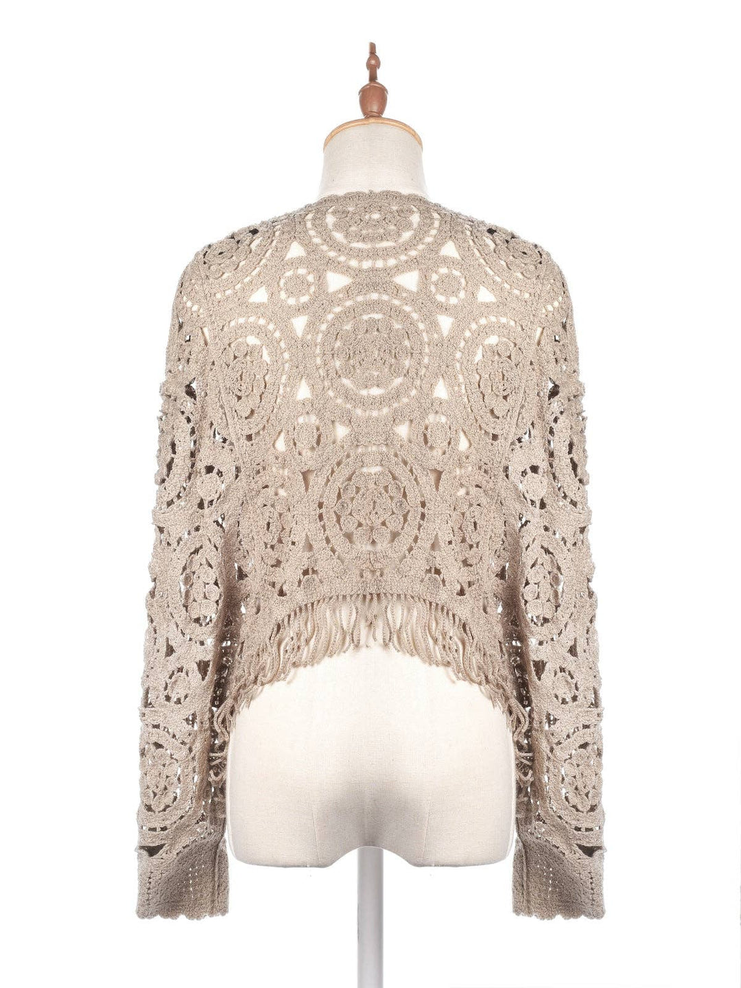 Vintage Hollow Knit Batwing Sweater in open boho coastal beach style