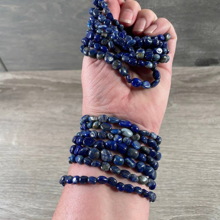 Healing crystal bracelets with natural nugget gemstones for boho spiritual layering