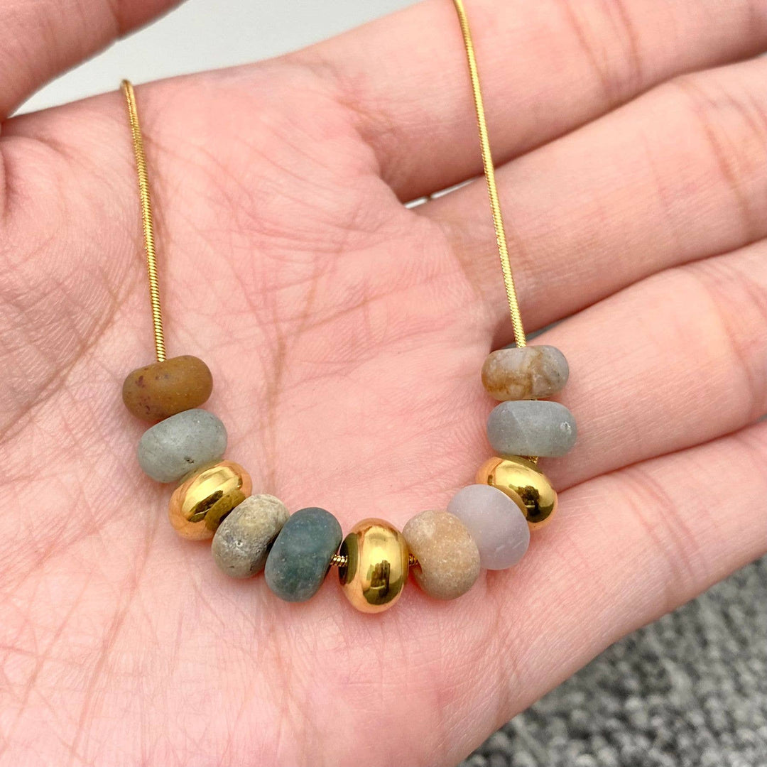 Natural Stone/Rock 18K Gold Plated Necklace