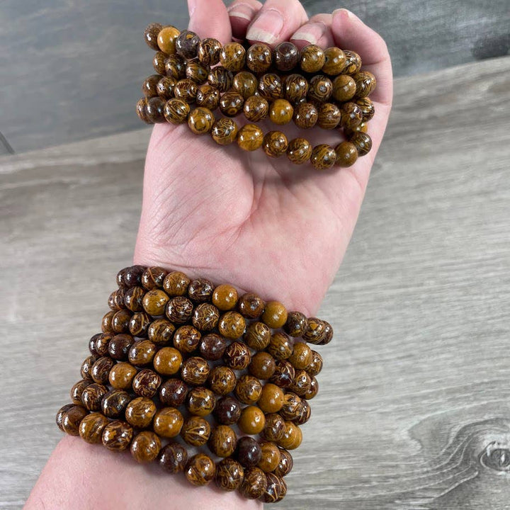 Healing crystal bracelets 8mm round gemstones for coastal spiritual boho stacking