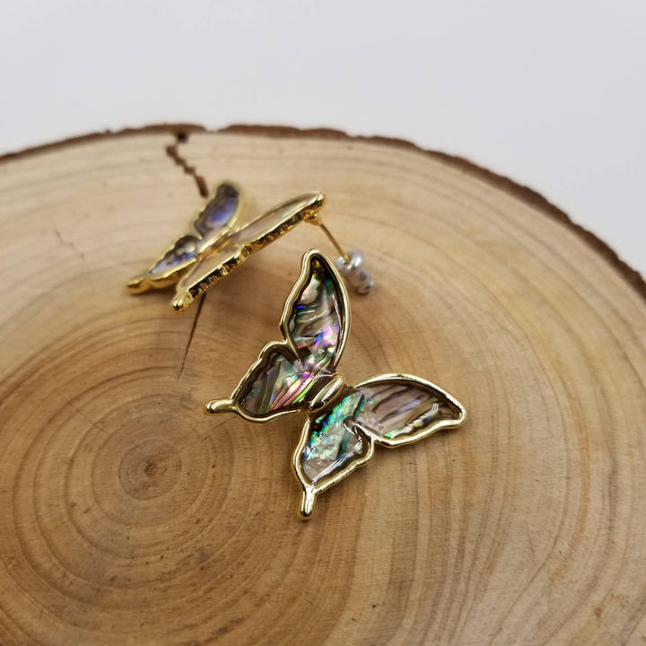 Natural Shell Butterfly Earrings handcrafted iridescent boho coastal jewelry for free spirits