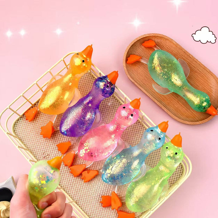 Gold Glitter Goose Squishy Stress Relief Toy