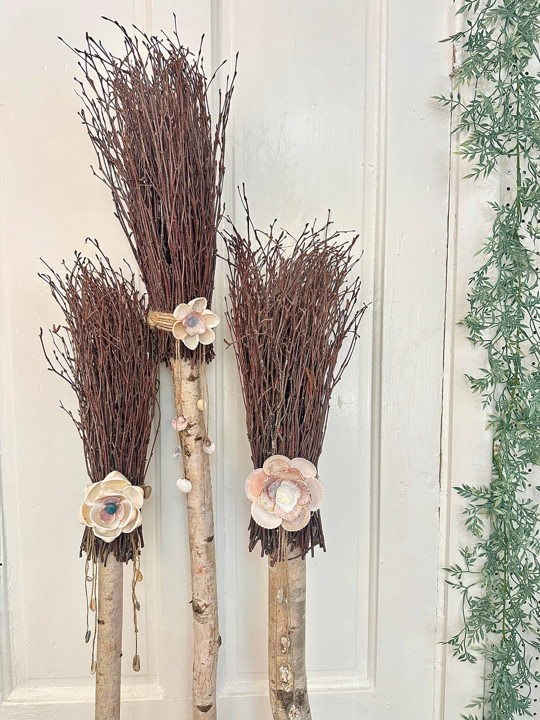 Birch Wood Witches Broom- 5ft | Opalite | Angels