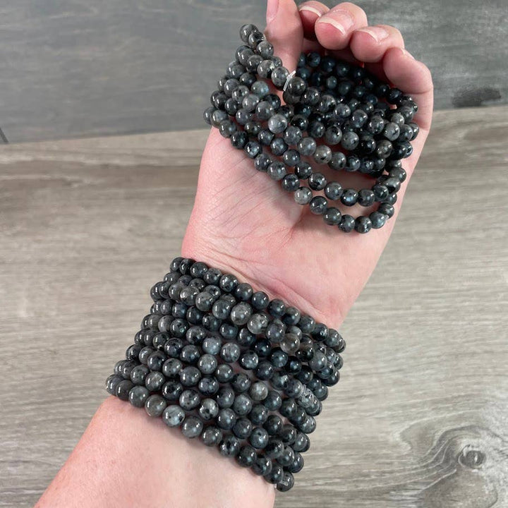 Healing crystal bracelets 6mm round stackable boho gemstone jewelry for coastal souls