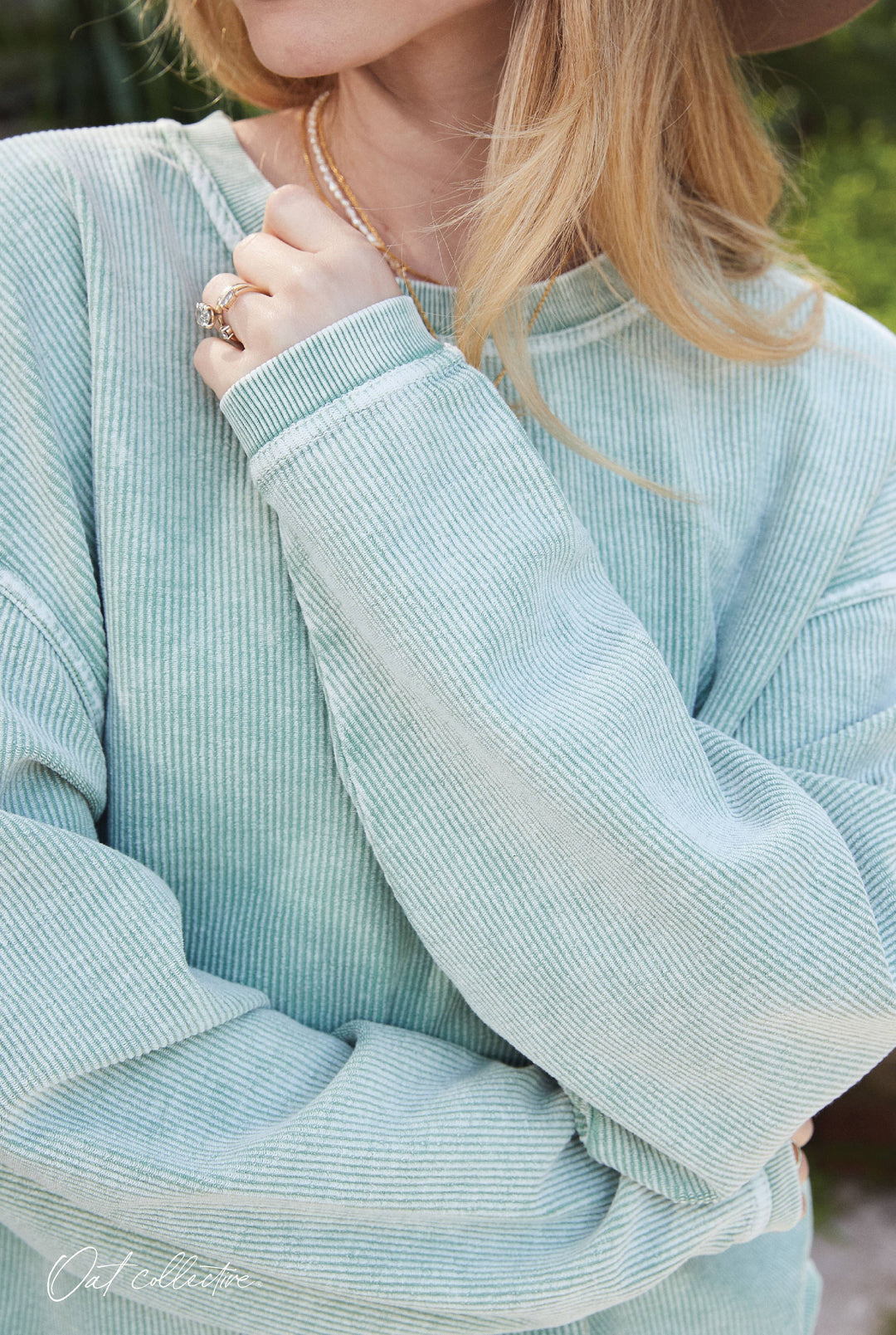 SALTY Thermal Vintage Pullover oversized mineral wash coastal boho sweatshirt for free spirits