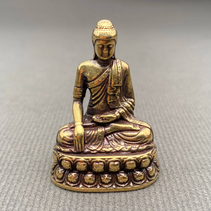 Brass Buddha Dhyana Mudra statue for meditation decor and coastal boho altar spaces