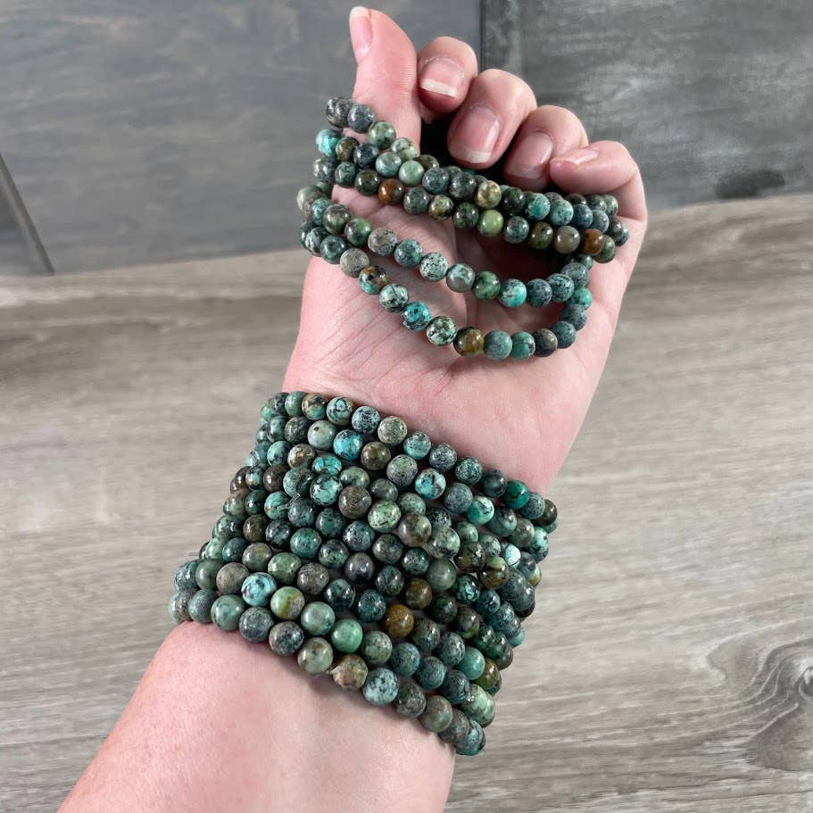 Healing Crystal Bracelets 6mm round natural gemstone stretch bracelet coastal boho jewelry