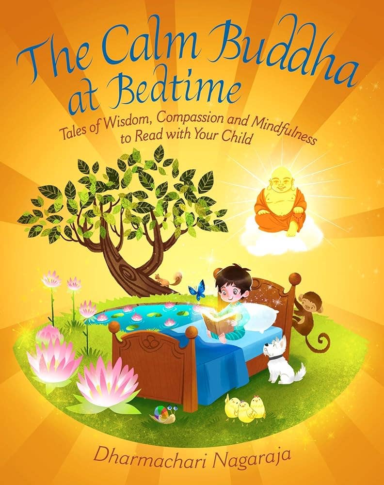 Calm Buddha at Bedtime book cover featuring mindful children&