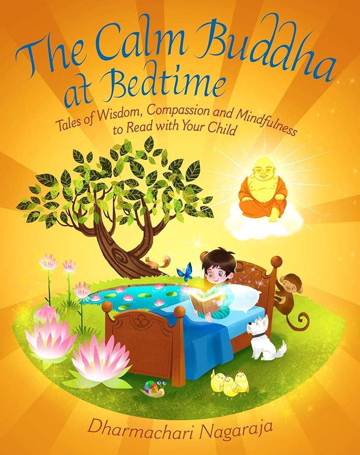 Calm Buddha at Bedtime book cover featuring mindful children&
