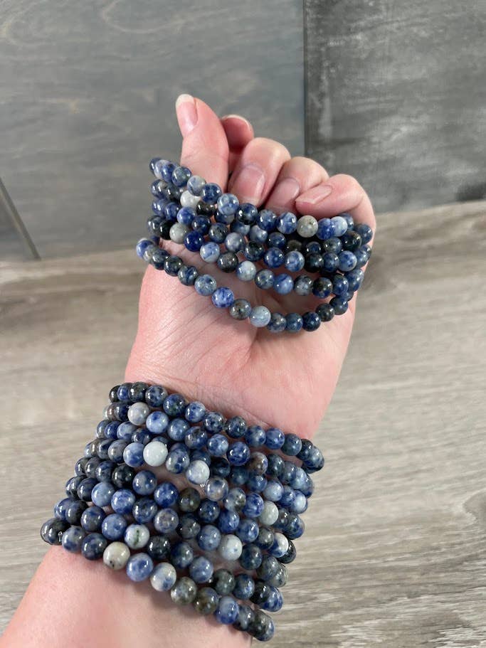 Healing Crystal Bracelets 6mm round beads stackable boho coastal spiritual gemstone jewelry