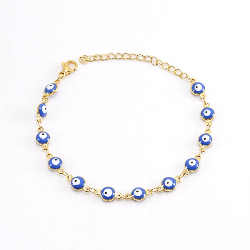 Evil Eye Bracelet 18K gold plated stainless steel boho protection talisman jewelry