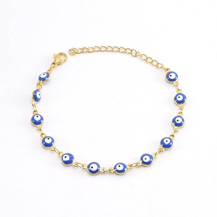 Evil Eye Bracelet 18K gold plated stainless steel boho protection talisman jewelry