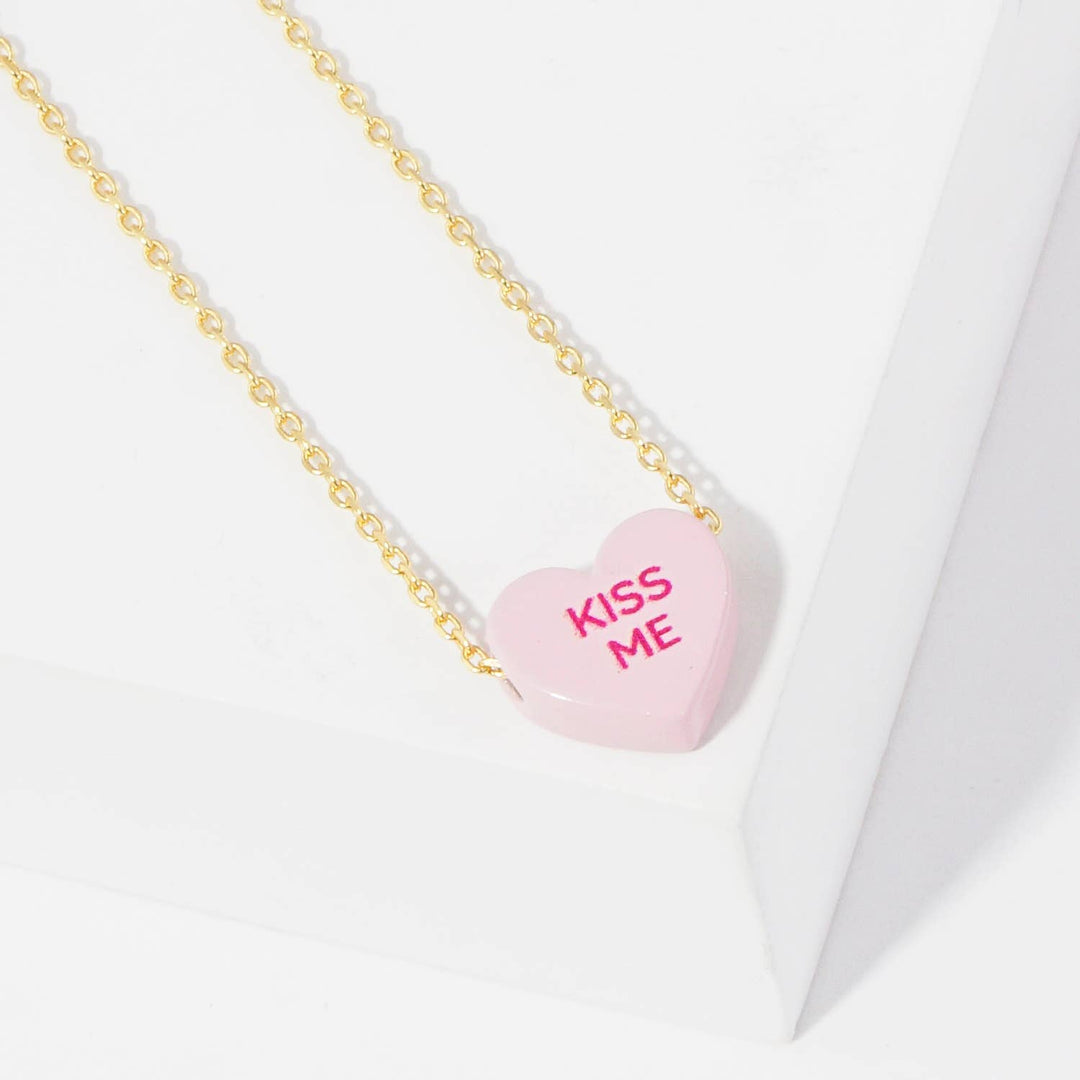 Gold Dipped Heart Candy Necklace handcrafted charm for free-spirited coastal souls