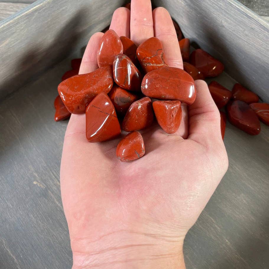 Red Jasper Tumbled Stones bulk lot for grounding crystal healing and altar decor