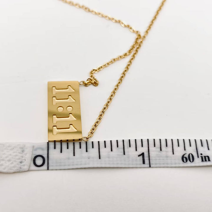 Stainless steel 11:11 charm pendant necklace for manifestation and spiritual intention