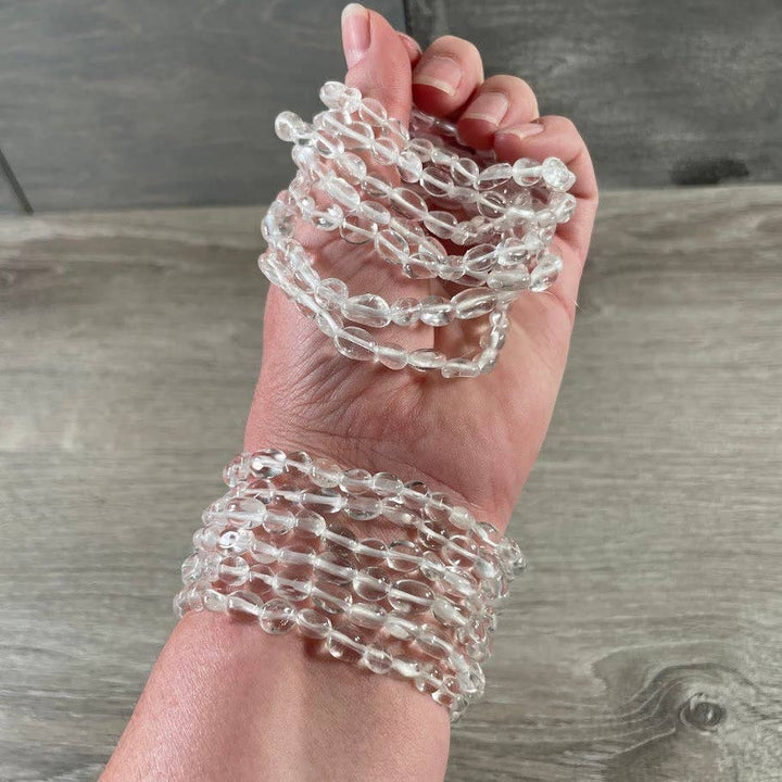Healing Crystal Bracelets with nugget gemstones for boho spiritual layering styles