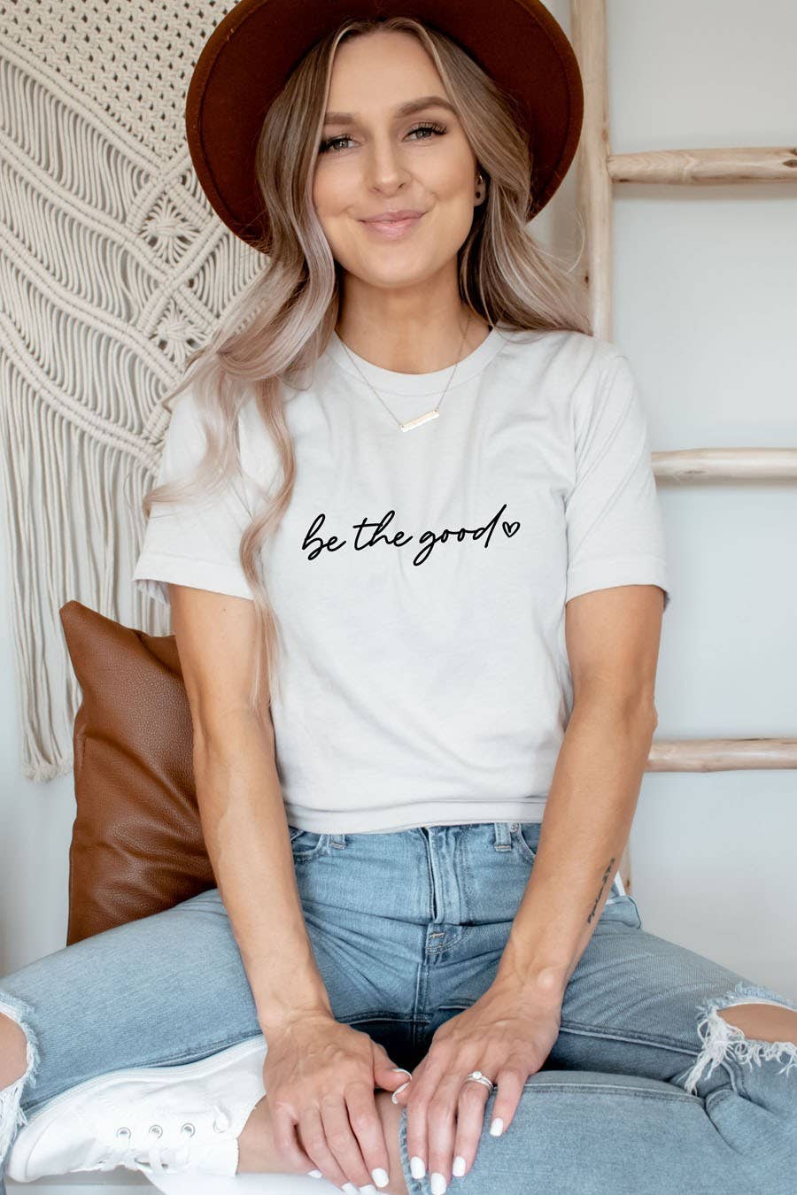Be the Good Graphic Tee — relaxed fit boho cotton tee for intentional coastal living