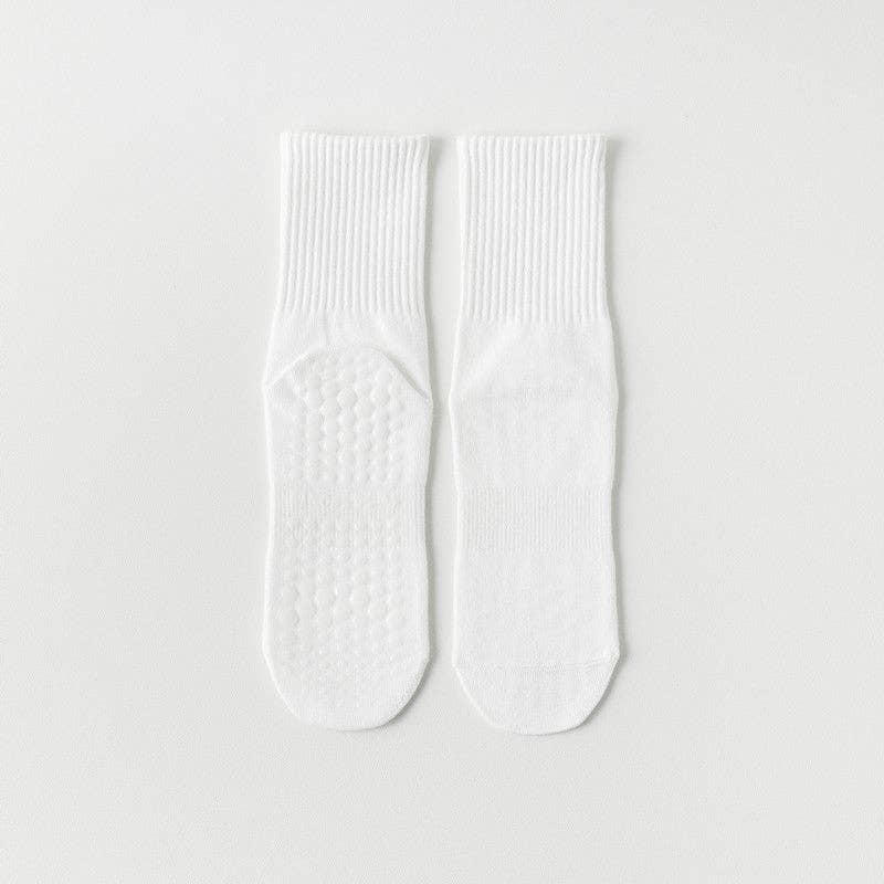 Pink Solid Color Yoga Grip Socks for mindful movement and coastal studio wear