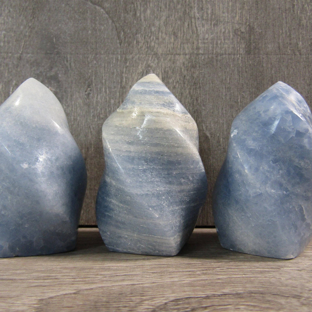 Blue Calcite Flame - Polished Crystal
