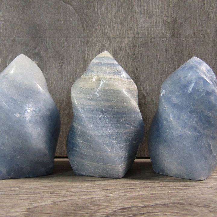 Blue Calcite Flame - Polished Crystal