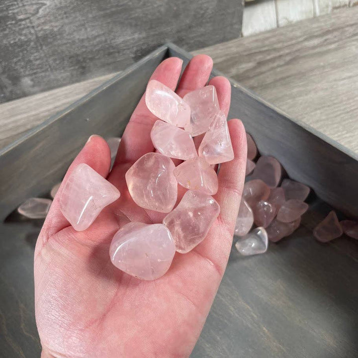 Rose Quartz Tumbled Stones bulk lot radiating gentle love and heart chakra energy