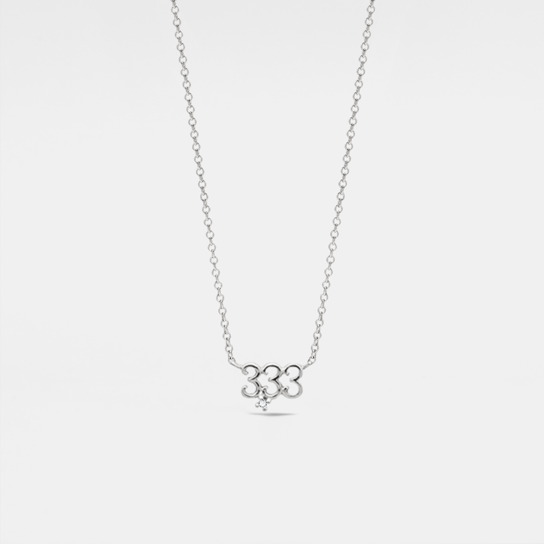 Dainty Angel Number Charm Necklace in gold plated sterling silver for mindful souls