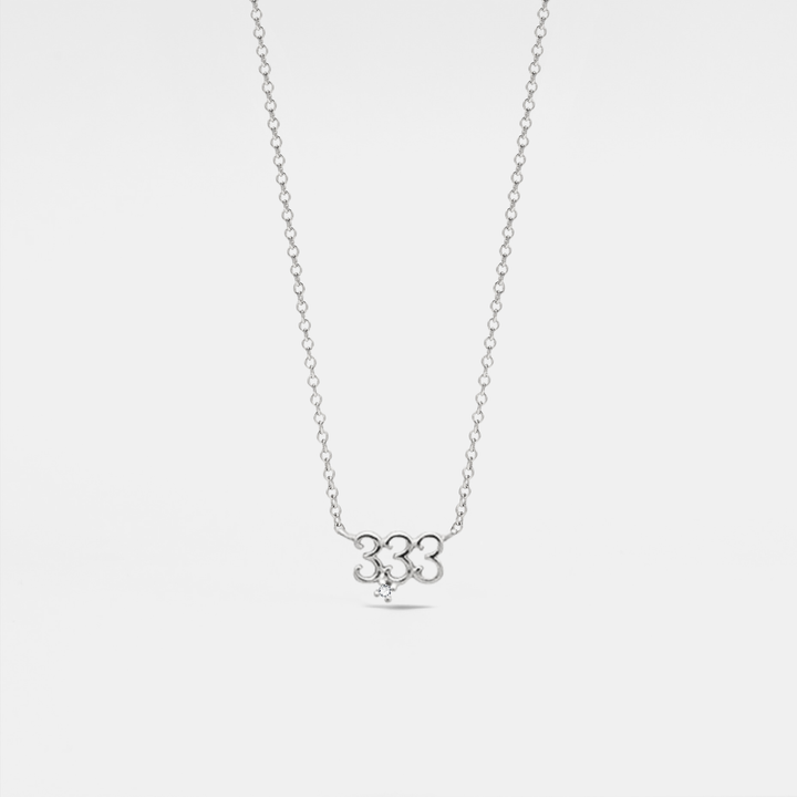 Dainty Angel Number Charm Necklace in gold plated sterling silver for mindful souls