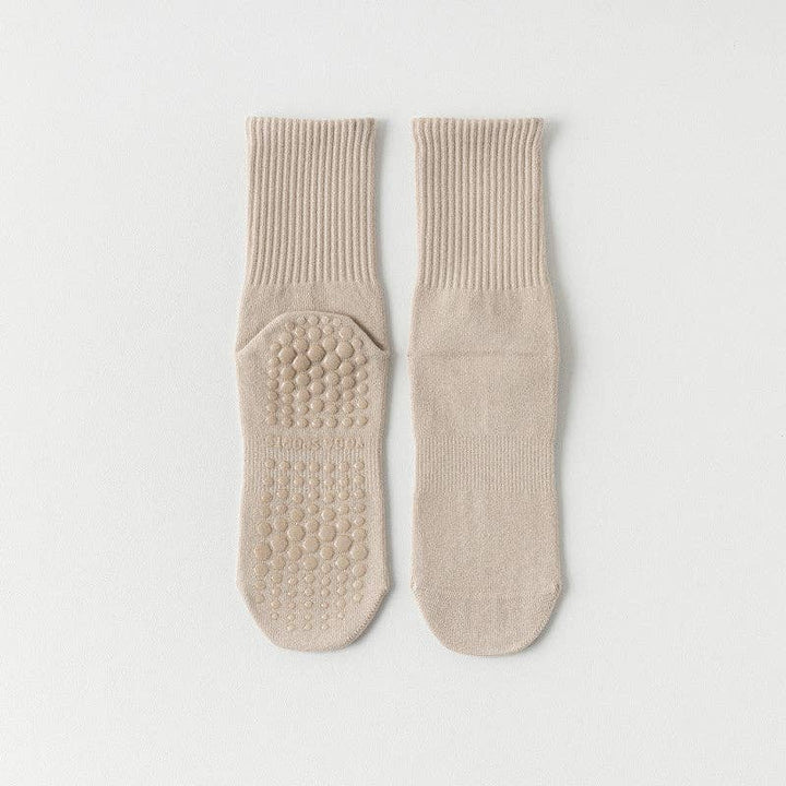 Pink Solid Color Yoga Grip Socks for mindful movement and coastal studio wear
