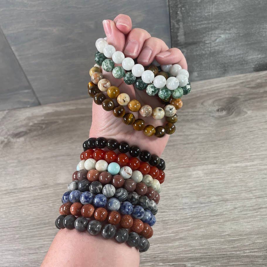 Gemstone Beaded Bracelets 10mm – Crystal Healing Jewelry