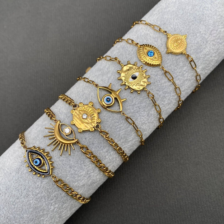 Evil Eye 18K Gold Plated SS Bracelet