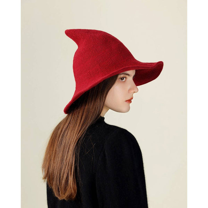Foldable Knit Witch Hat for cozy coastal fall festival style and boho vibes