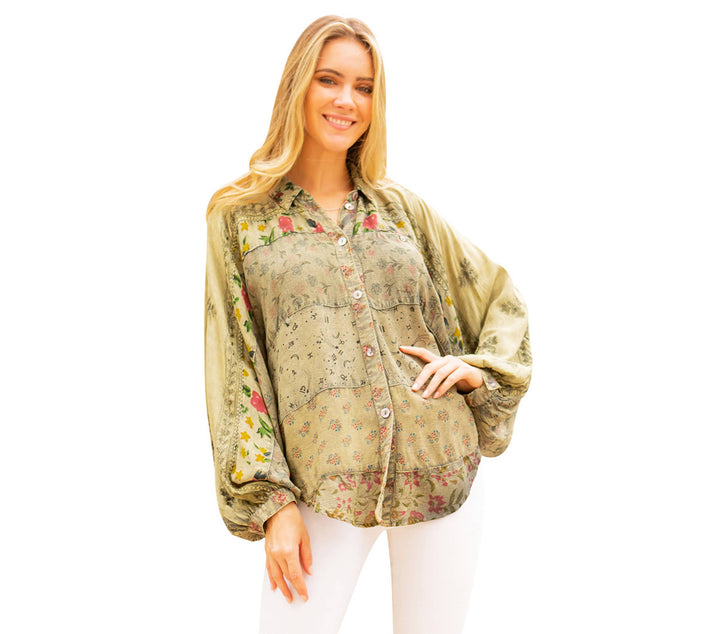 Long Sleeve Patchwork, Zodiac &amp; Constellation Design Top