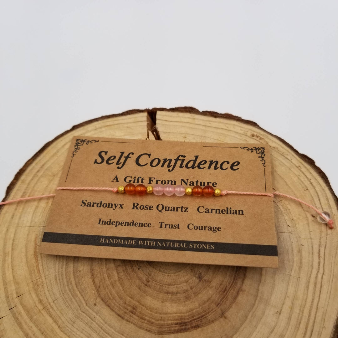 Positivity Joy Protection Self Confidence Bracelet with Card for coastal holistic souls