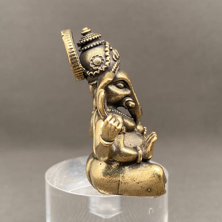 Brass Indian Ganesha God Desktop Ornament for sacred spaces and new beginnings
