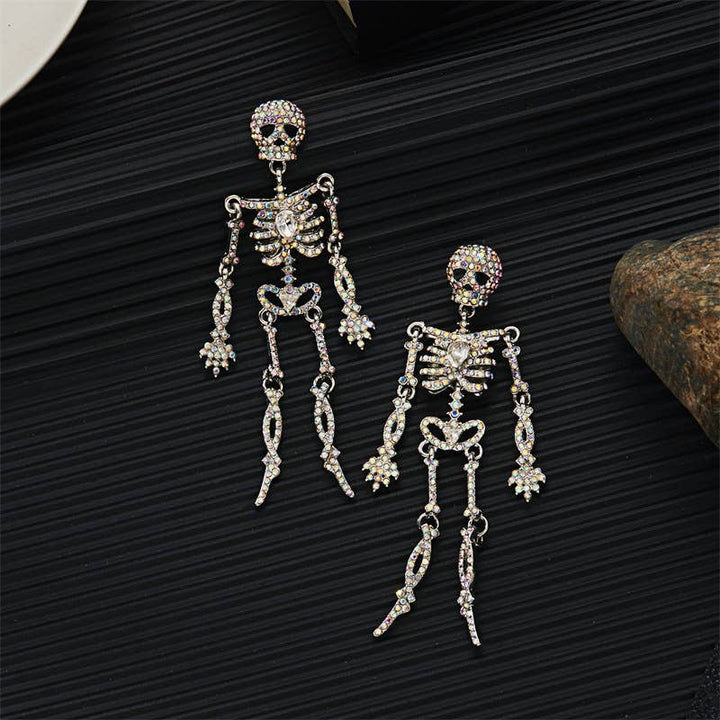 Sparkly Halloween Skeleton Earrings