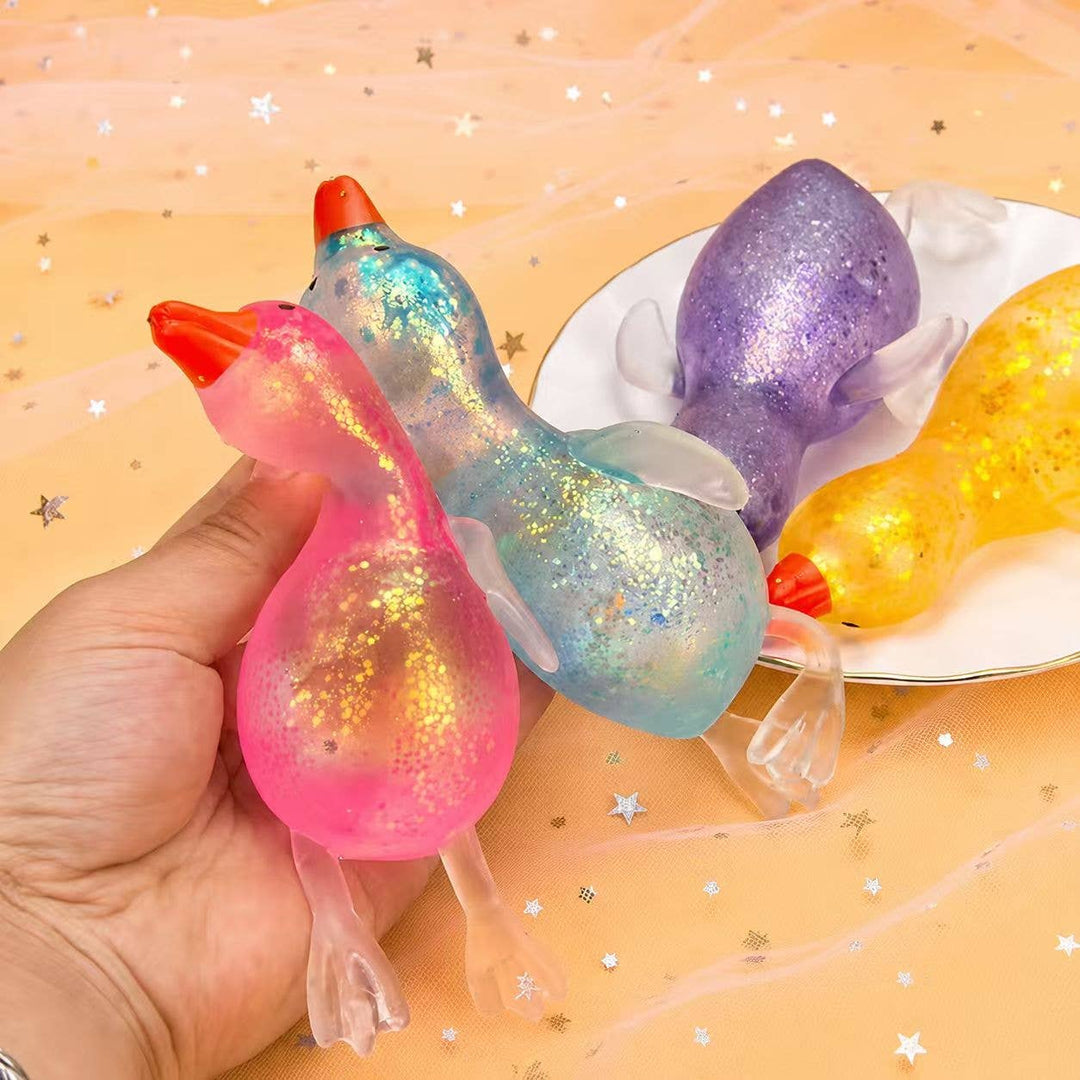 Gold Glitter Goose Squishy Stress Relief Toy